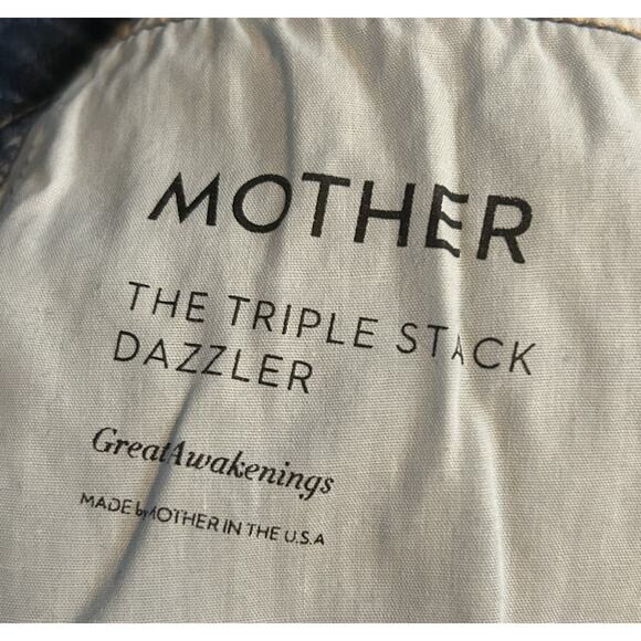 MOTHER SUPERIOR Women's The Triple Stack Dazzler Denim Jeans Tie Waist-Size 27 - Picture 11 of 11